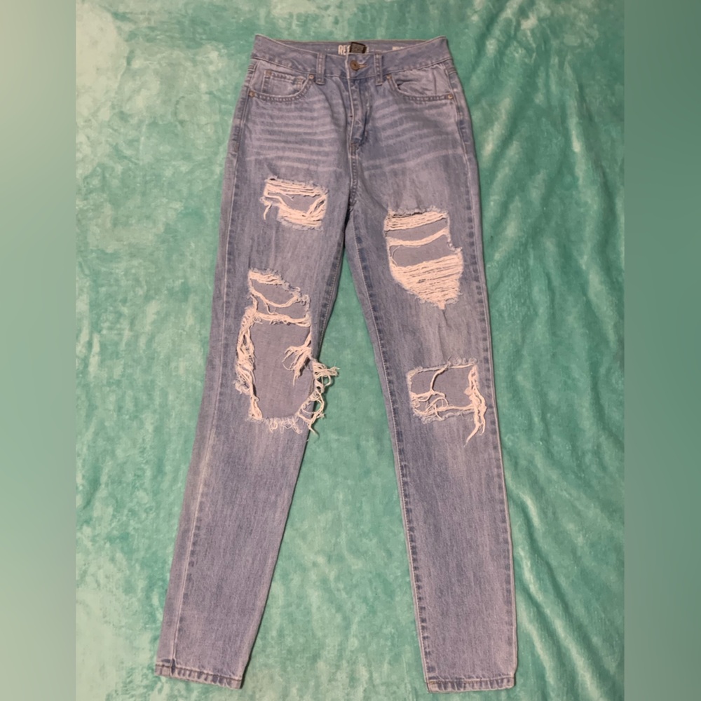 Distressed Light Blue Skinny Jeans